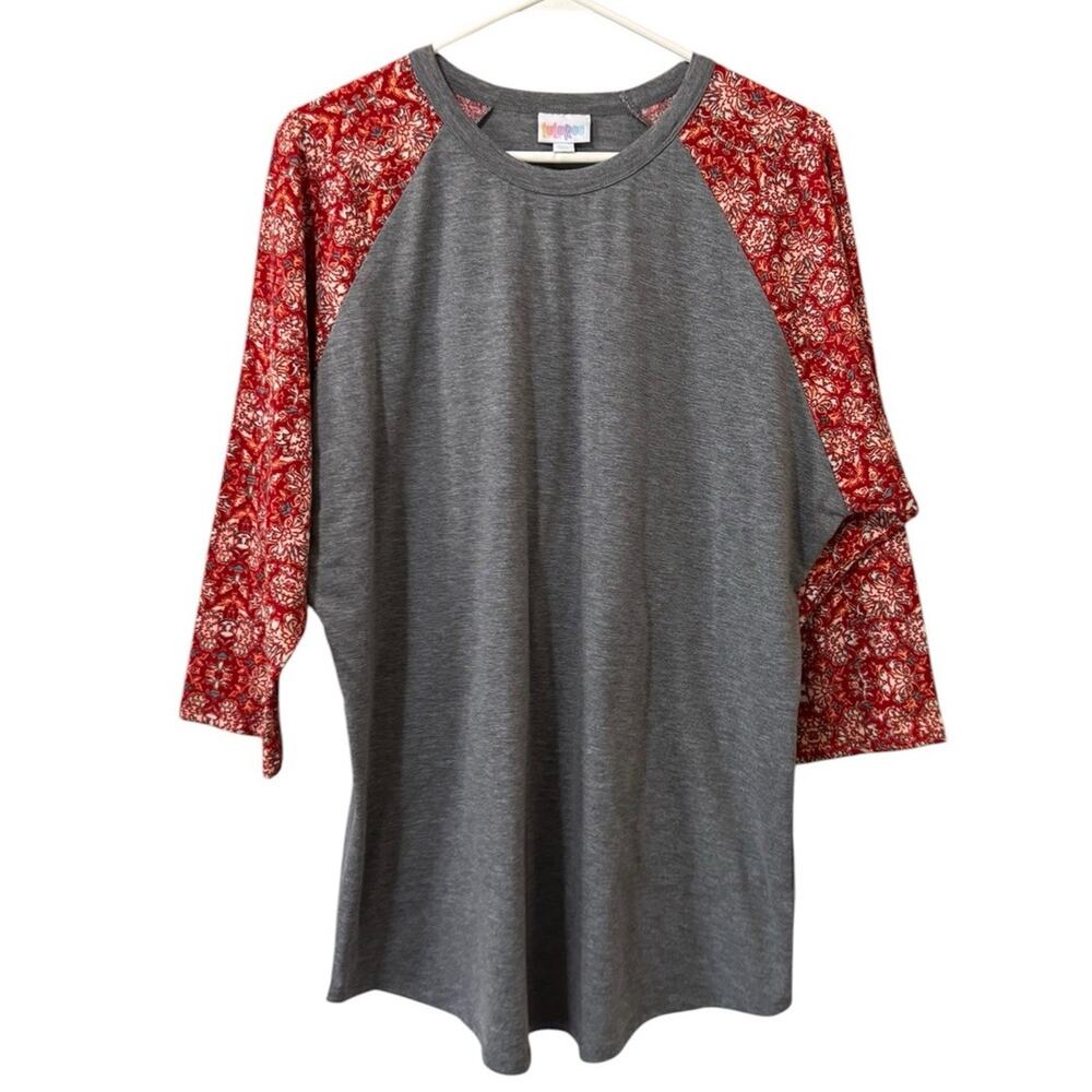 LULAROE Women Size 2XL‎ Floral Shirt 3/4 Sleeve Colorful Cottagecore Teacher